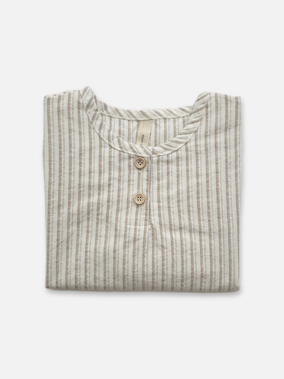 Stripe 2 Button Shirt  |  Stripe on Cream