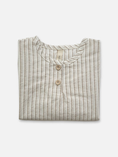 Stripe 2 Button Shirt  |  Stripe on Cream