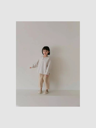 Stripe 2 Button Shirt  |  Stripe on Cream