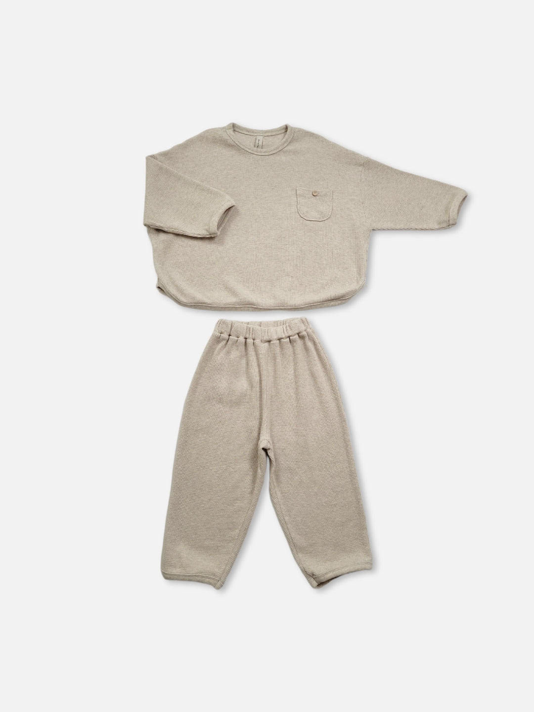 Gender Neutral Kids Billie Waffle Set | Oatmeal