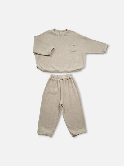 Gender Neutral Kids Billie Waffle Set | Oatmeal