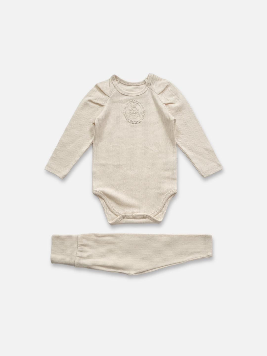 Gender Neutral baby bunny bodysuit set │ Cream