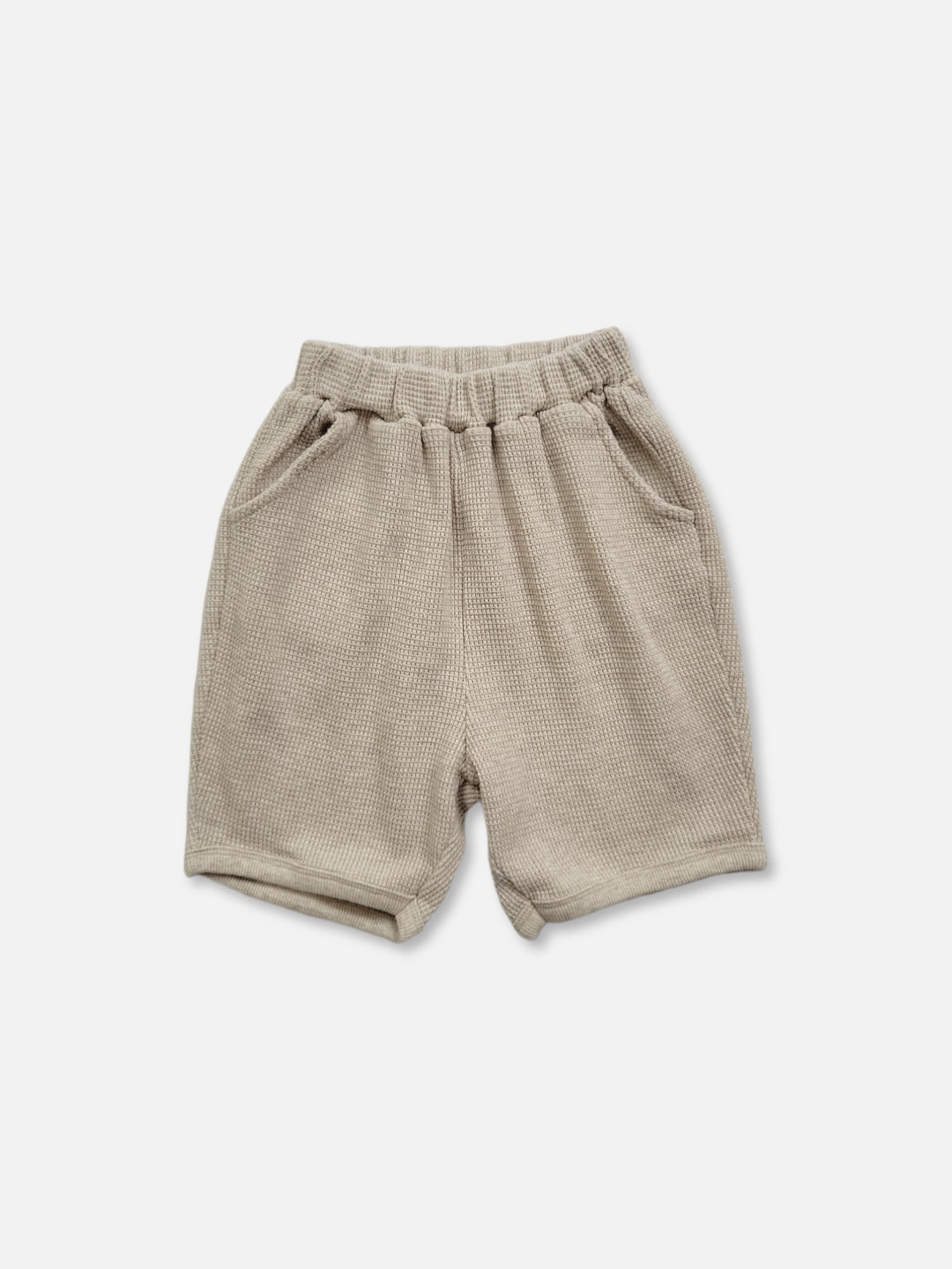 Gender Neutral Baby | Billie Waffle Shorts | Oatmeal waffle