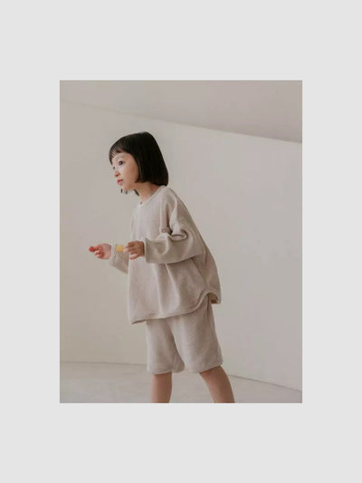 Gender Neutral Baby | Billie Waffle Shorts | Oatmeal waffle