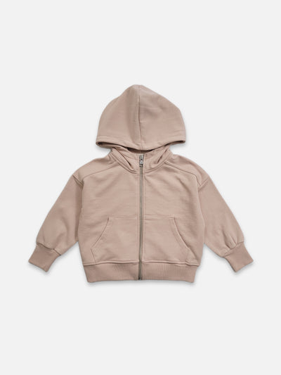 Pastel Zip Up Hoodie  |  Rose