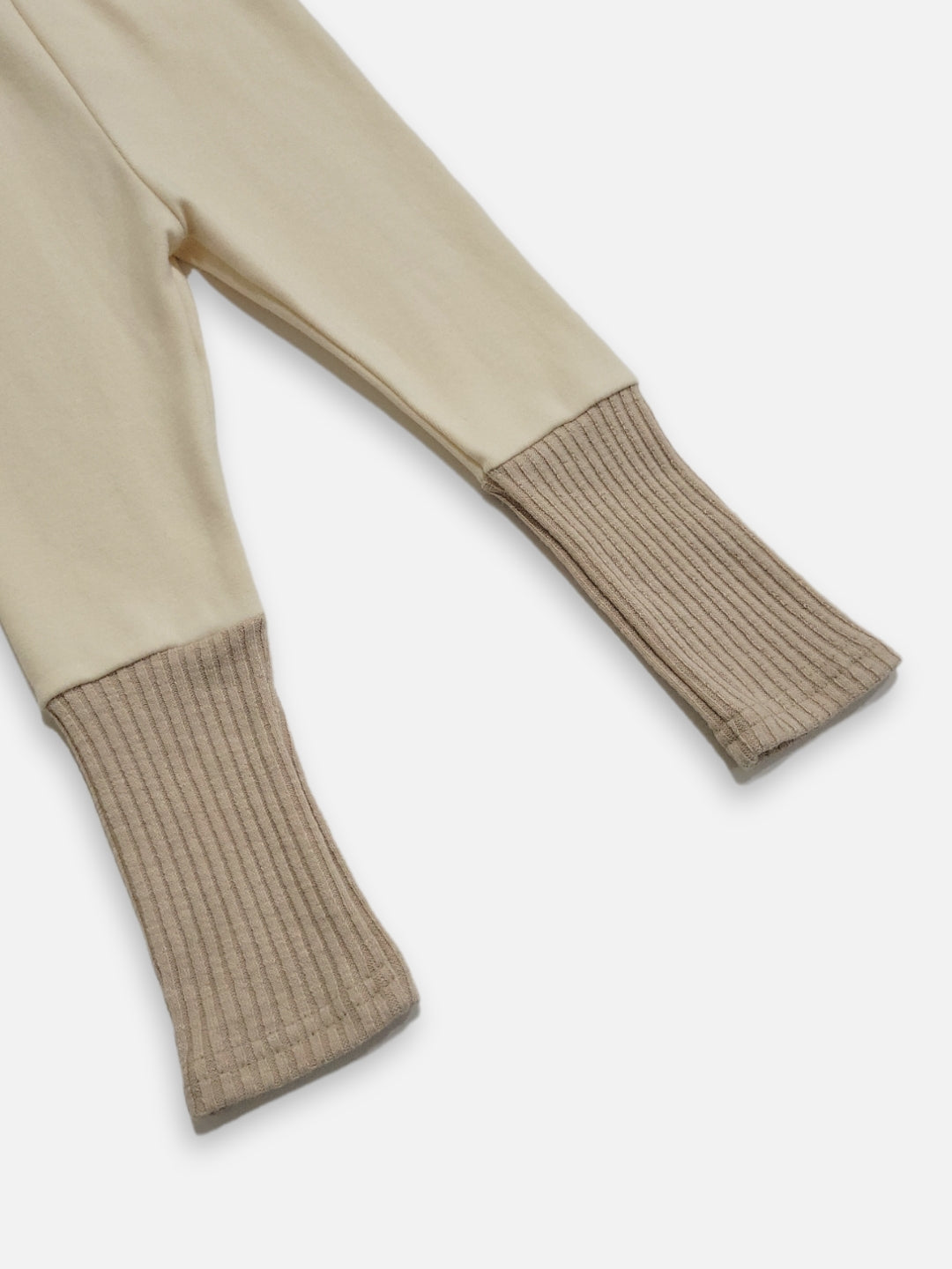 Ribbed Two Tone Leggings  |  Beige on cream