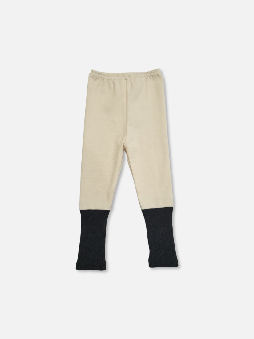 Ribbed Two Tone Leggings  |  Black on cream