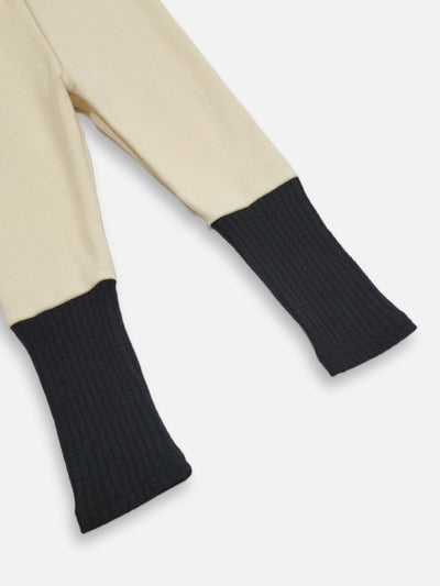 Ribbed Two Tone Leggings  |  Black on cream