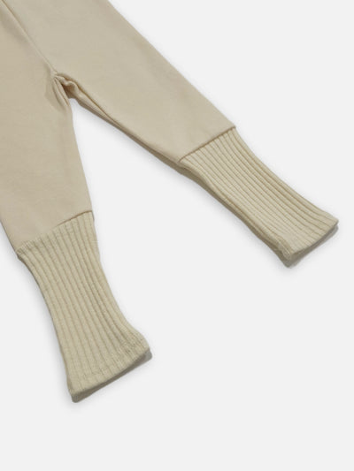Ribbed Two Tone Leggings  |  Cream on cream