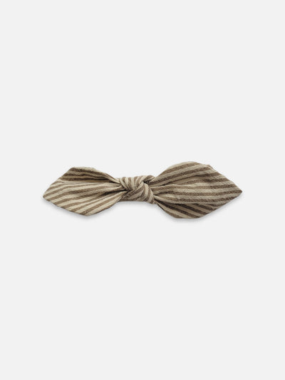 Bowtie Headband | Stripe on Mocha