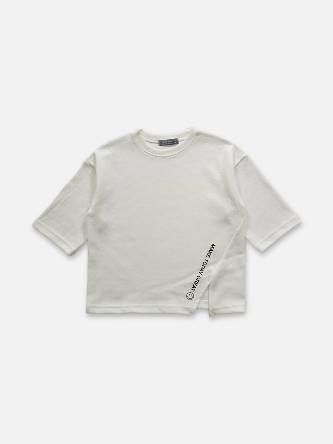 Smile Side Slit Shirt  |  White