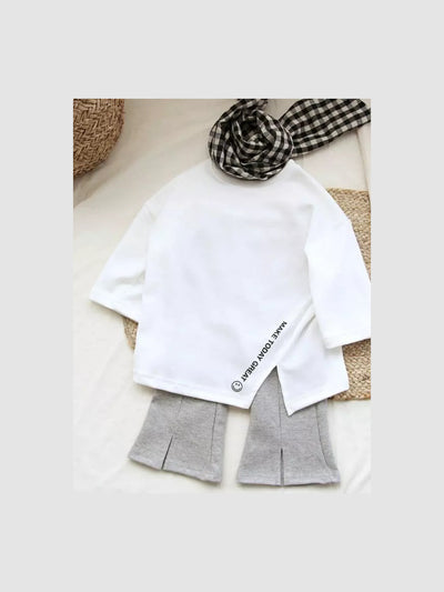 Smile Side Slit Shirt  |  White