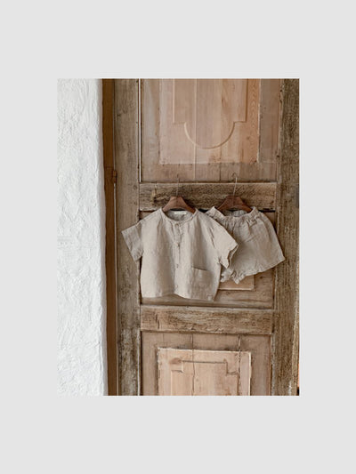 Linen Shortie Set | Oatmeal