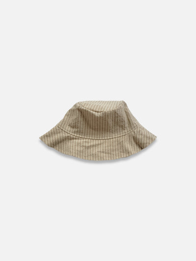 Cotton Bucket Hat  |  Stripe on Beige