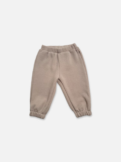 Ribbed baby sweatsuit set  |  Beige
