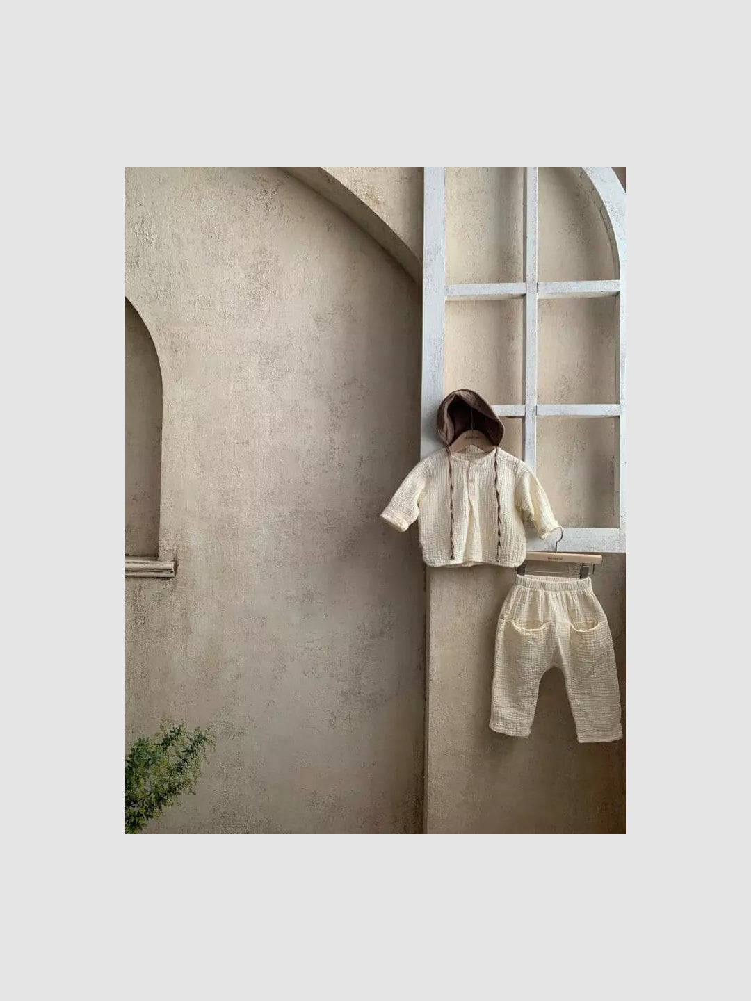 Cotton Gauze Shirt with pant |  Cream