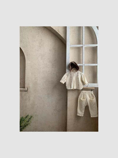 Cotton Gauze Shirt with pant |  Cream