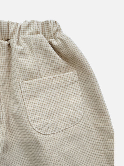 Mini Check Pants  |  Mini check on cream