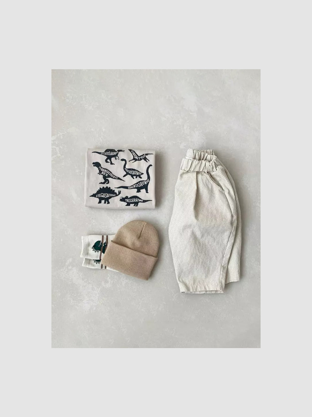Mini Check Pants  |  Mini check on cream