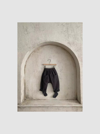 Pocket Cotton Gauze Pants  |  Charcoal