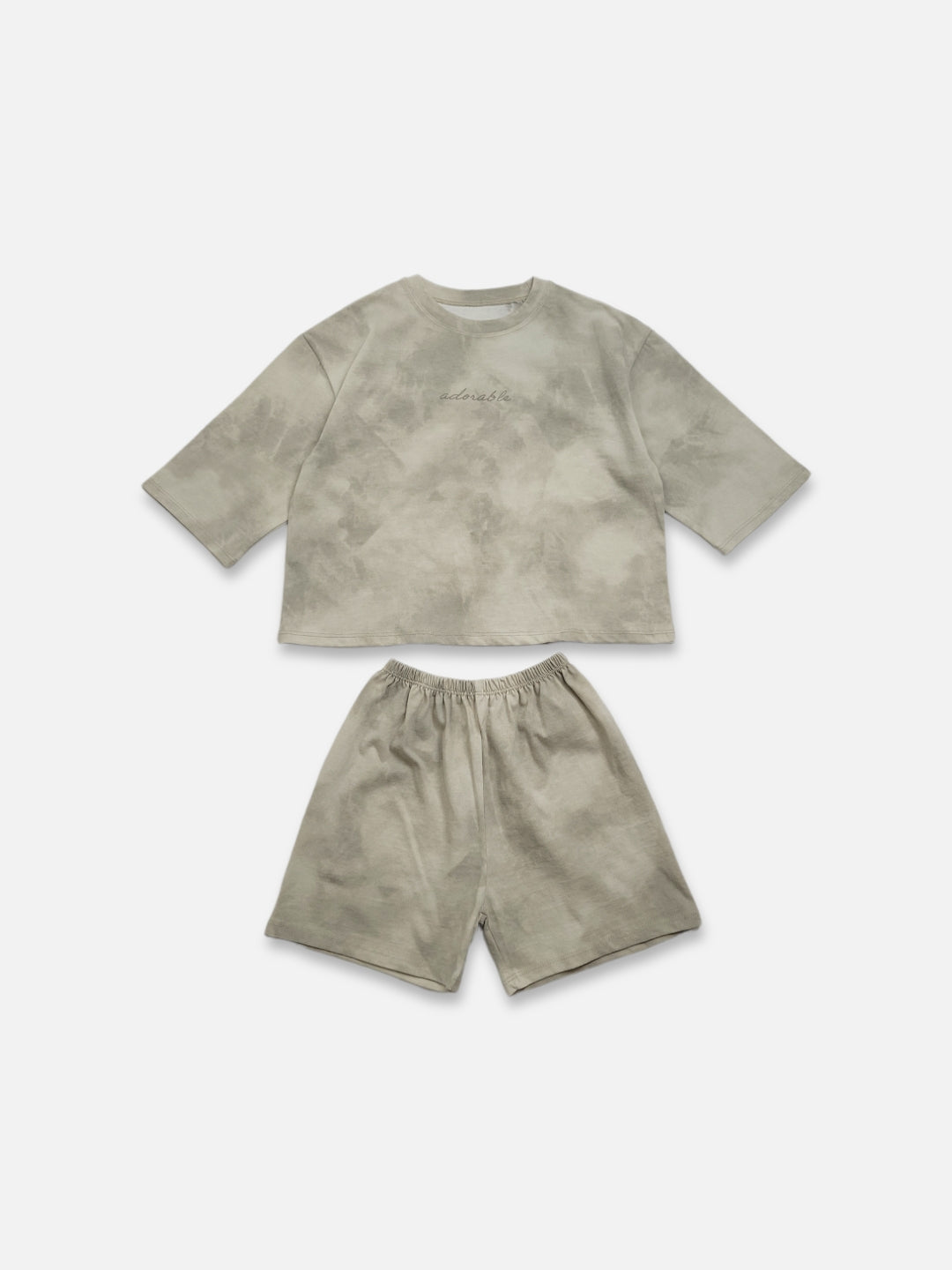 Tie Dye Shortie Set | Beige