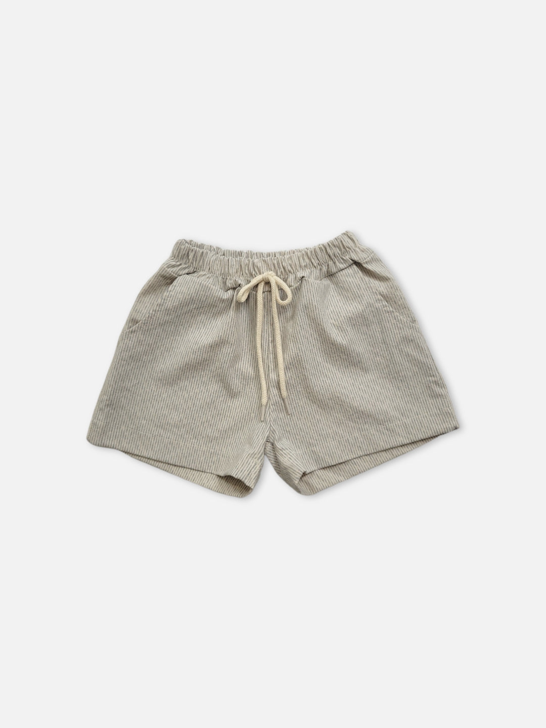 Pinstripe Summer Shorts | Pale blue stripe