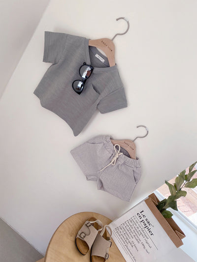 Pinstripe Summer Shorts | Pale blue stripe