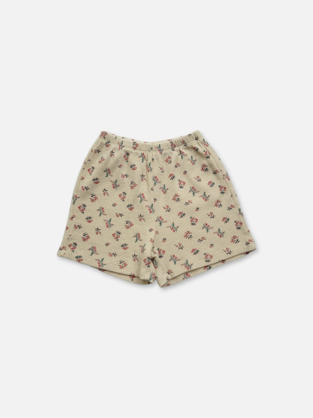 Fleur Waffle Shorts | Flower on beige