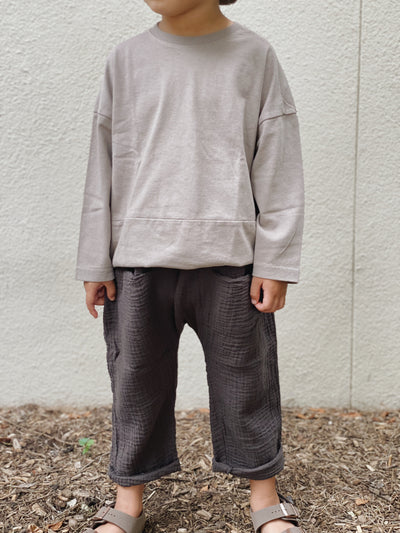 Pocket Cotton Gauze Pants  |  Charcoal