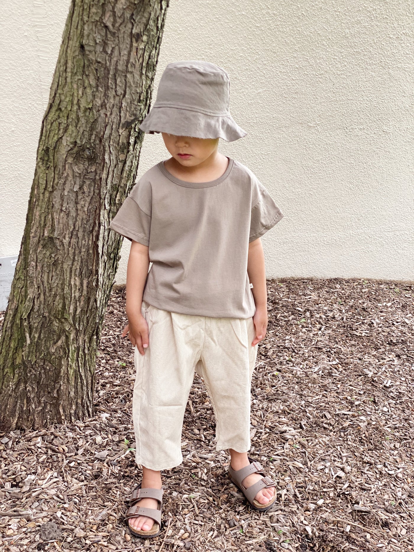 Mini Check Pants  |  Mini check on cream